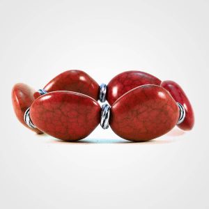 Red Boho Bangle Bracelet